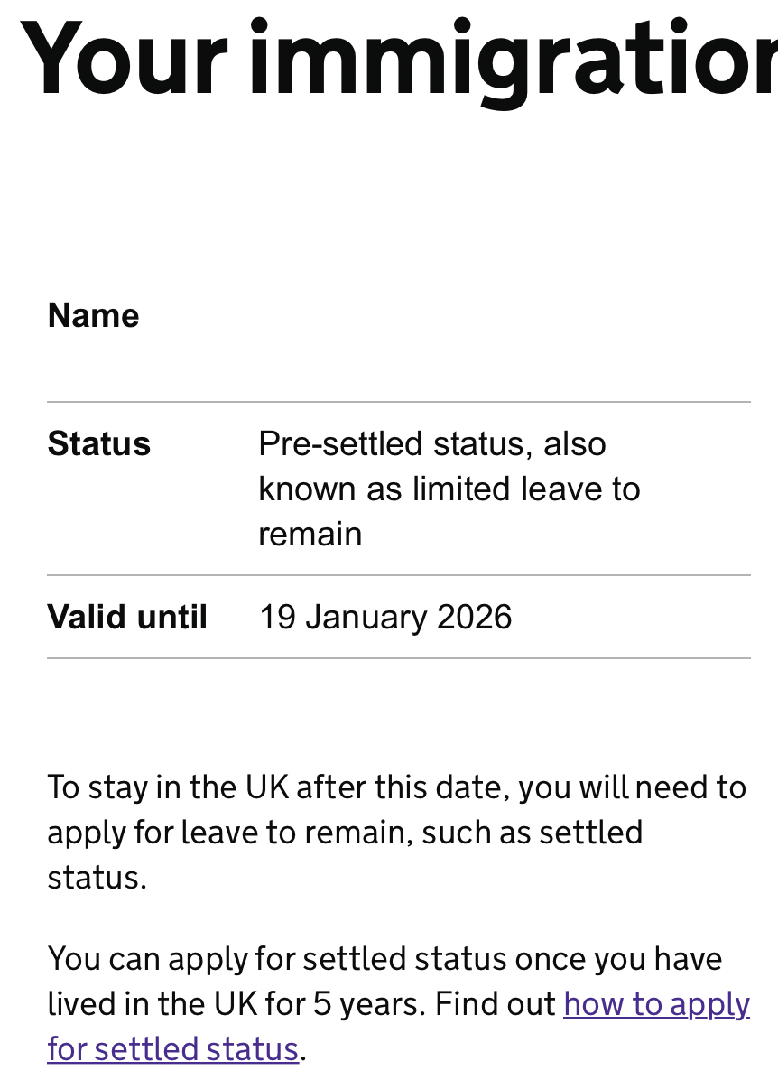 travel to uk pre settled status